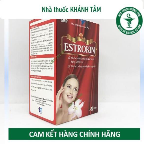 ! ESTROKIN - Nội tiết tố nữ, estrogen, glutathion, làm chậm oxy hóa, nám da!