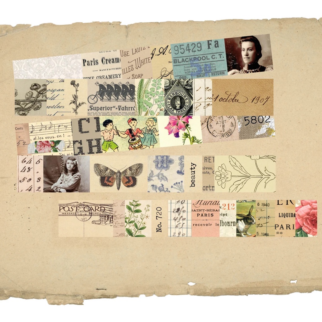 Sticker tự cắt phong cách cổ điển  - vintage  trang trí sổ nhật kí, sổ tay | Bullet journal - kc012