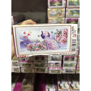 [110x50cm] Tranh đính đá Phú quý cát tường  (chưa đính)