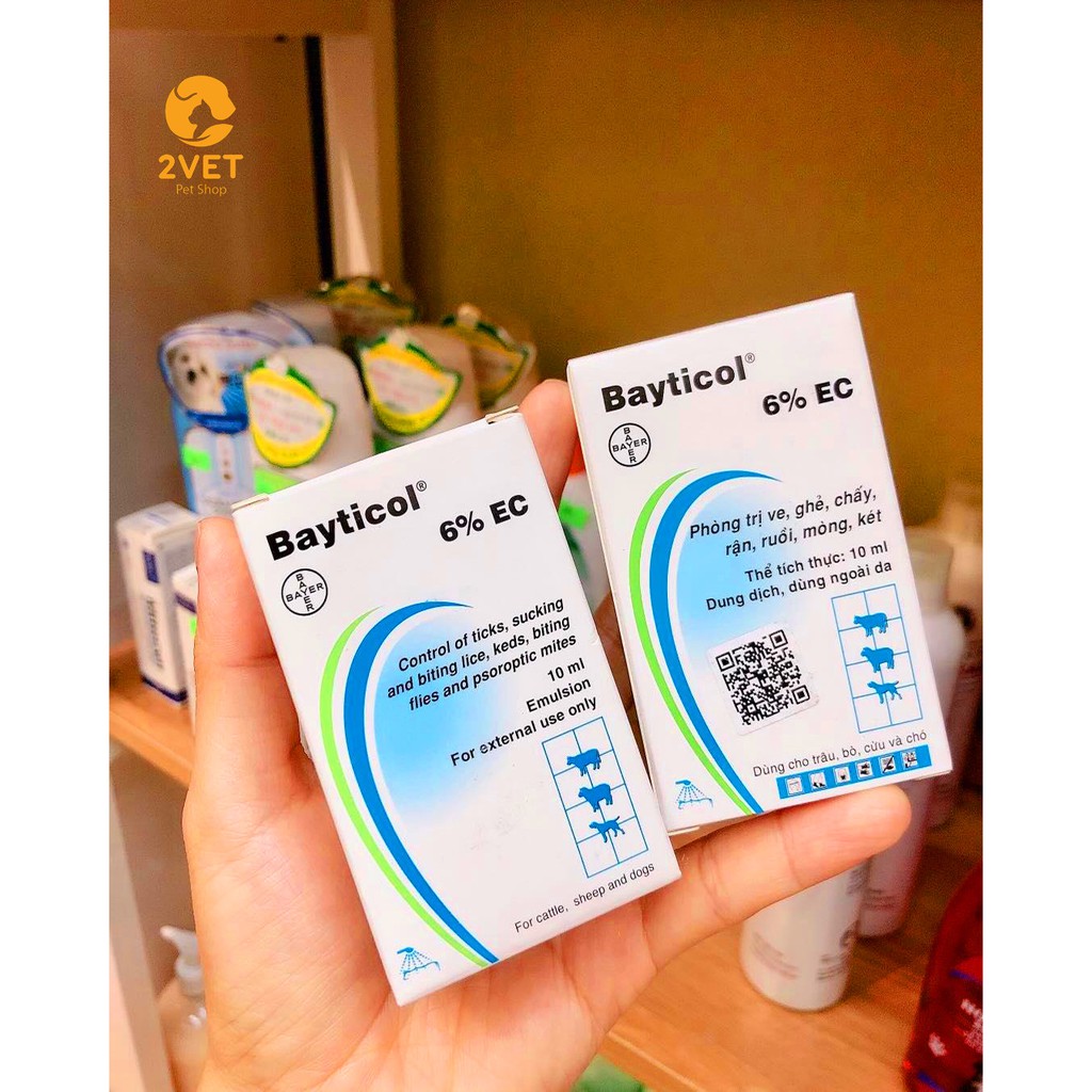 [Chăm Sóc Thú Cưng] Bayticol 6% (10ml) - Nước Nhỏ - Xịt - Đẩy Lùi Ve - Rận - Bọ Chét