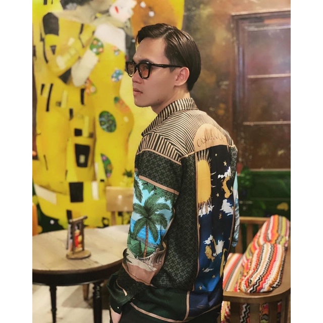 Sơ mi nam casa dài tay xanh lá