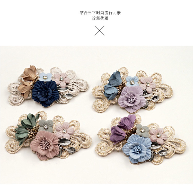 Kẹp Tóc Đính Nơ Ren Hoa Thời Trang Cho Nữ