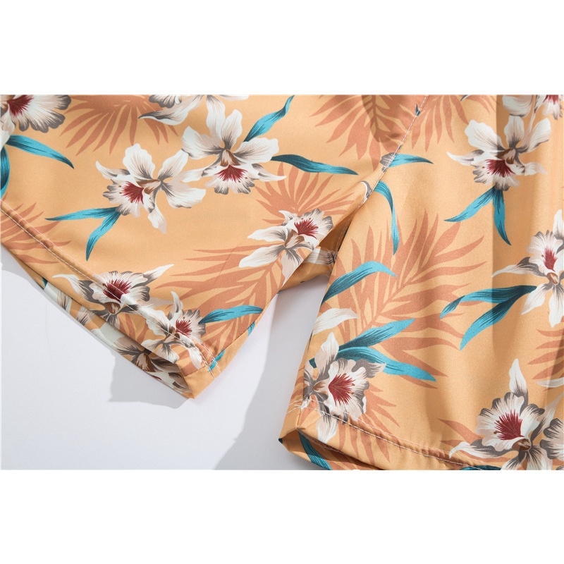 Quần Short Dây Rút Dáng Suông Thoáng Khí In Họa Tiết Hoa Thời Trang Mùa Hè Chất Lượng Cao Phong Cách Hawaiian Cho Nam