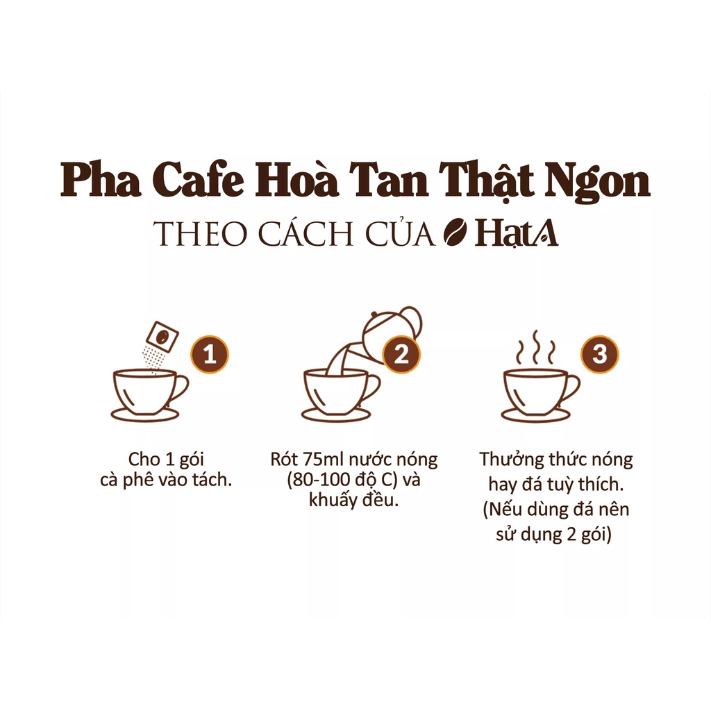Cà phê hòa tan Hạt A Cafe các vị sữa dừa, sầu riêng, hạt dẻ mật ong gói 18gr