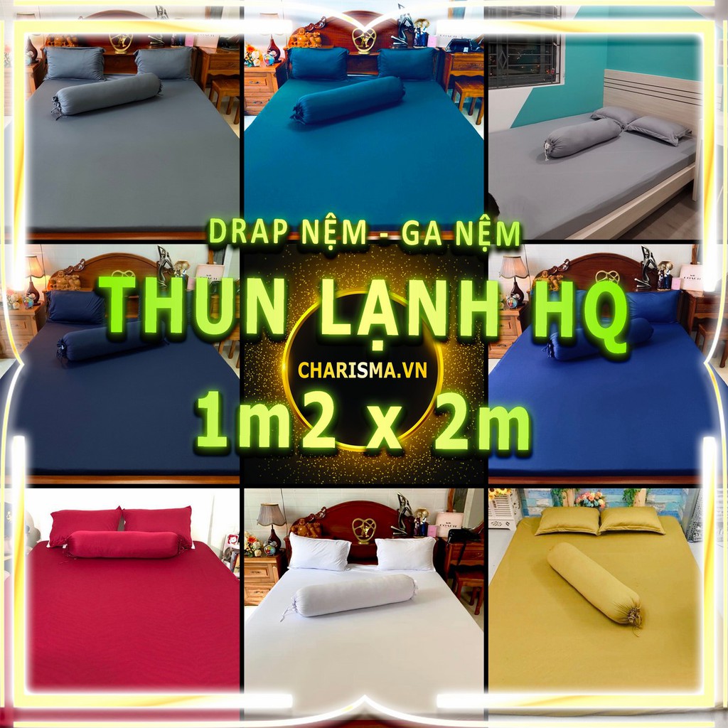 [1m2 Màu Trơn] Drap Ga Nệm Thun Lạnh HQ Cực Kì Mịn Mát Bộ Ga Trải Giường Vỏ Gối Drap Nệm Grap Giường | BigBuy360 - bigbuy360.vn