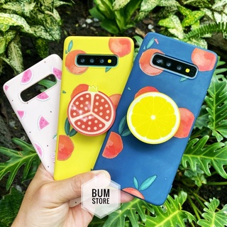 Ốp lưng dẻo kèm Popsocket Trái cây Samsung Galaxy S20 Ultra / S20 Plus / S10 / S10 Plus / Note plus / Note 10