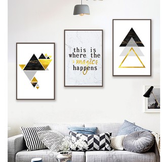 Tranh canvas bộ 3 tranh trừu tượng hiện đại kèm khung