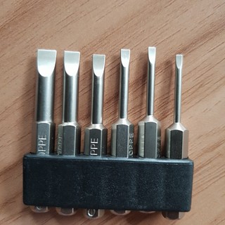 Bộ 6 mũi tô vít 2 cạnh chuôi lục giác cho khoan pin và khoan điện 50mm