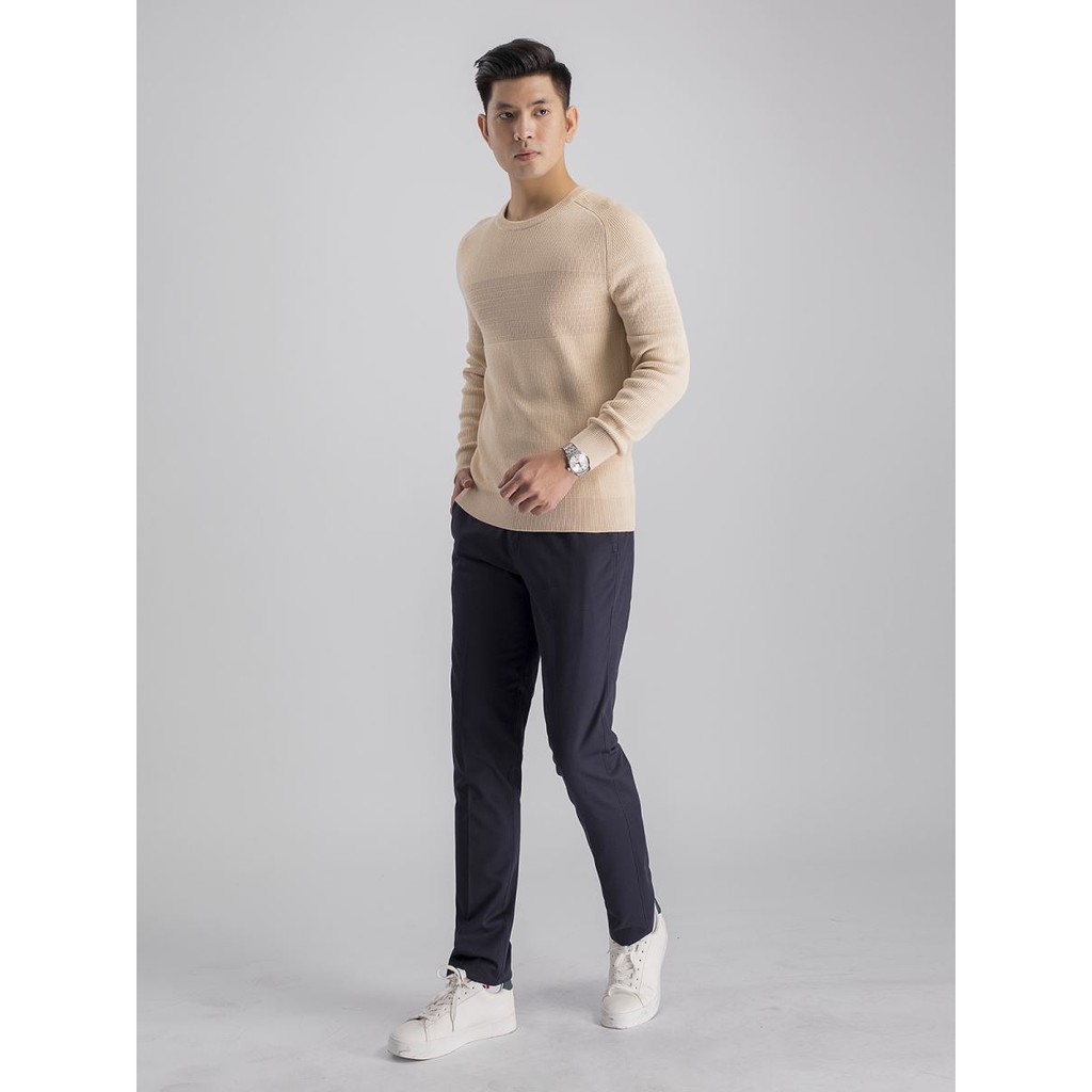 Quần Kaki Nam Aristino AKKR01 Màu Xanh Tím Than 24 Dáng Regular Fit Vải Cotton