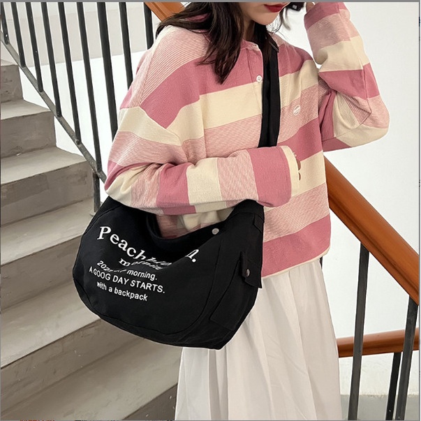 Túi Đeo Chéo, Túi Đeo Vai Vải canvasThiết Kế Mới Thời Trang Theo Phong Cách Nhật Bản Cho Nam Nữ