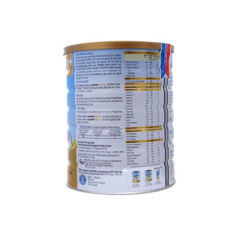 Sữa Bột Grow Gold 3+ 1,7kg Date 4/2024