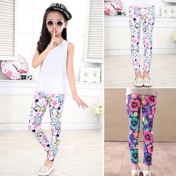Quần legging in hoa cho bé gái