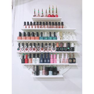 Kệ nail tròn họa tiết - để sơn móng, trang trí cửa hàng nail-spa