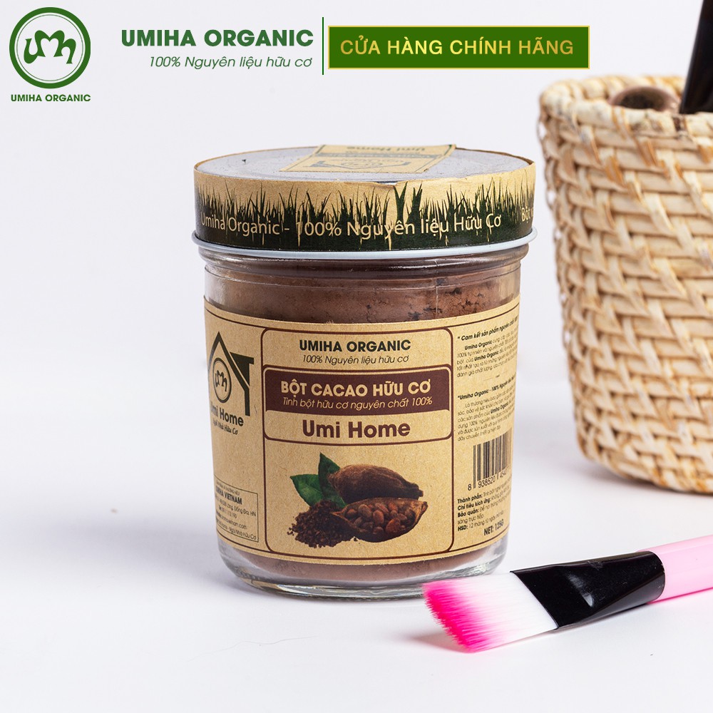 Bột Cacao hữu cơ UMIHOME nguyên chất 135G đắp mặt dưỡng sáng da giúp da trắng mịn, tẩy da tế bào da chết và ngừa thâm