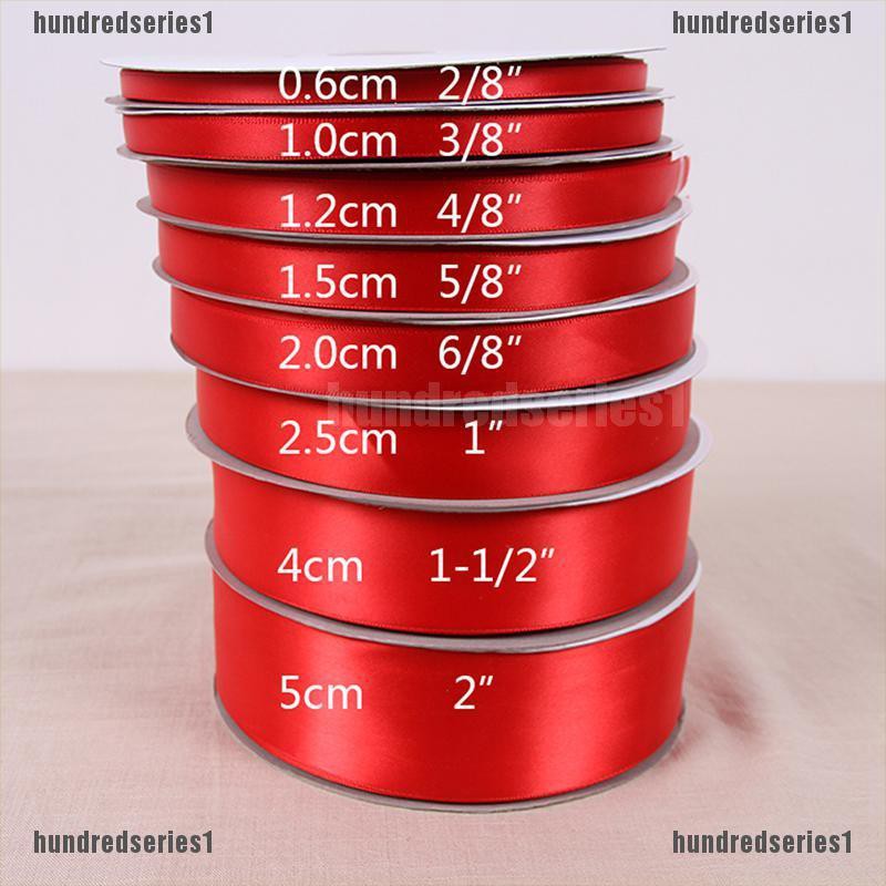 Cuộn dây ruy băng đỏ vải lụa satin trang trí đa năng dài 25 yard