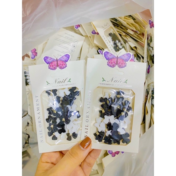 Set nơ bột trang trí móng