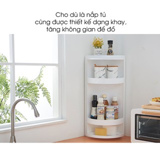 Kệ treo tường xoay 360 độ đựng đồ Phòng Tắm 3 Tầng nhựa ABS