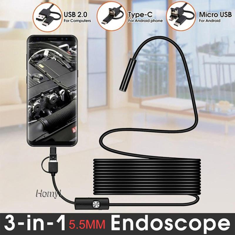 Camera Nội Soi 8mm Chống Thấm Nước Cho Điện Thoại Thông Minh / Máy Tính