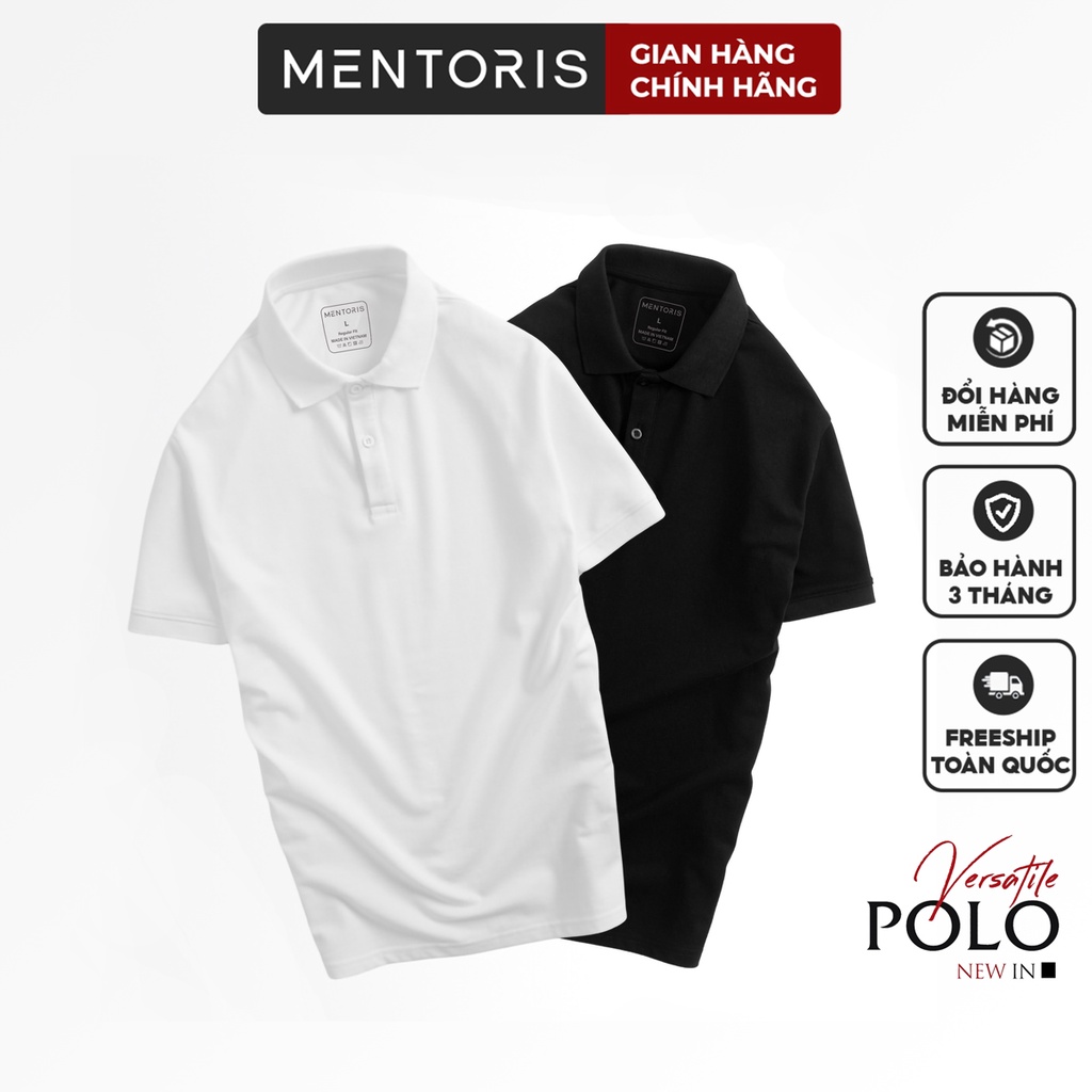 Áo Polo Nam MENTORIS cổ bẻ tay ngắn basic, Áo thun polo nam chất cotton cao cấp xuất xịn, Sang trong và lịch lãm MPL2203