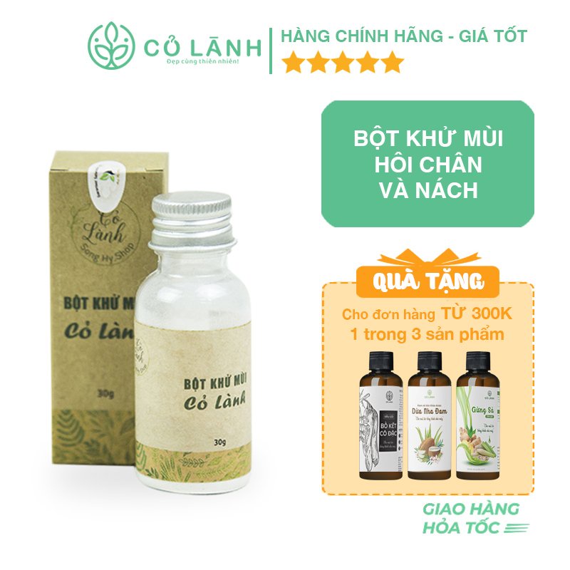 Bột khử mùi chân và nách Cỏ Lành giúp khử mùi, làm thơm