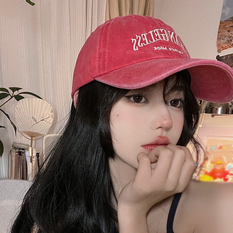 Mũ Lưỡi Trai Denim Thêu Chữ Phong Cách Hàn Quốc