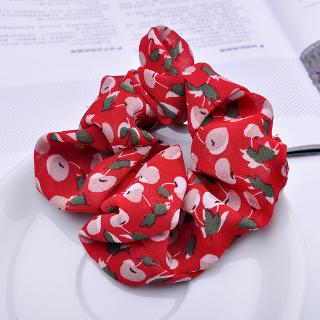 INS Cúc Scrunchies Dây buộc tóc hoa