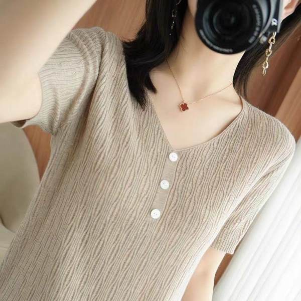 Áo Thun Lụa Lạnh Tay Ngắn Dáng Rộng Plus Size Thời Trang Dành Cho Nữ