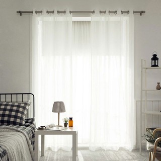 Rèm cửa vải lanh màu trắng