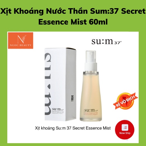 Xịt khoáng, cấp ẩm, căng bóng da, tái tạo tế bào da, Sum:37 Secret Essence Mist 60ml