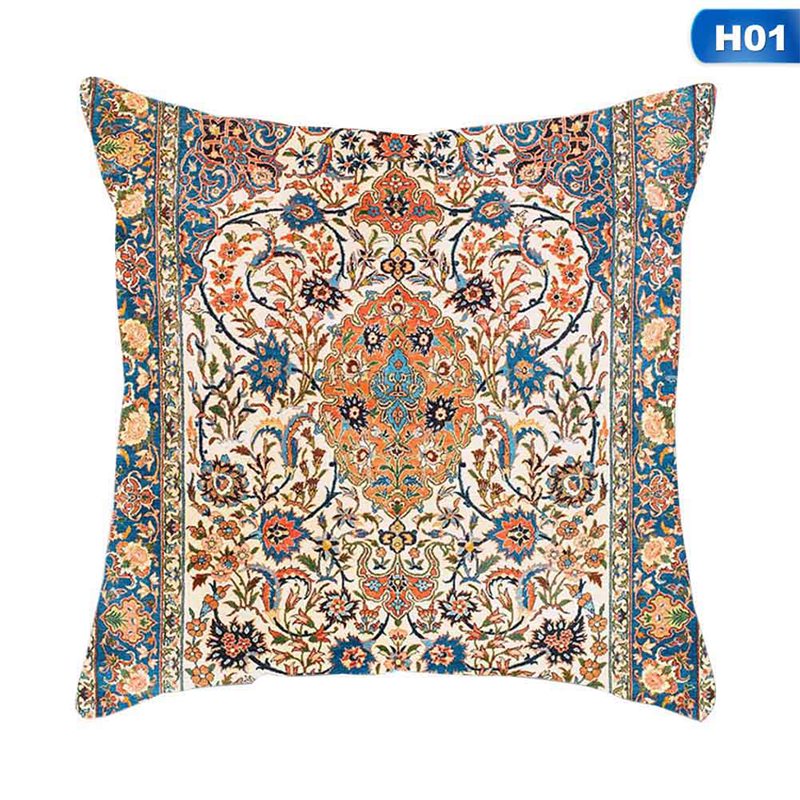 Vỏ gối vuông họa tiết Ba Tư kích thước 45x45cm dành cho sofa