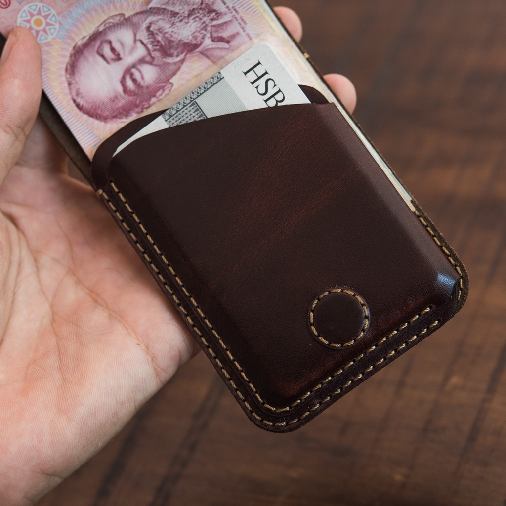 Ví nam mini AD14, ví sen da bò cao cấp, bóp nam thiết kế nhỏ gọn đơn giản, bảo hành da 06 tháng - Adonis Leather