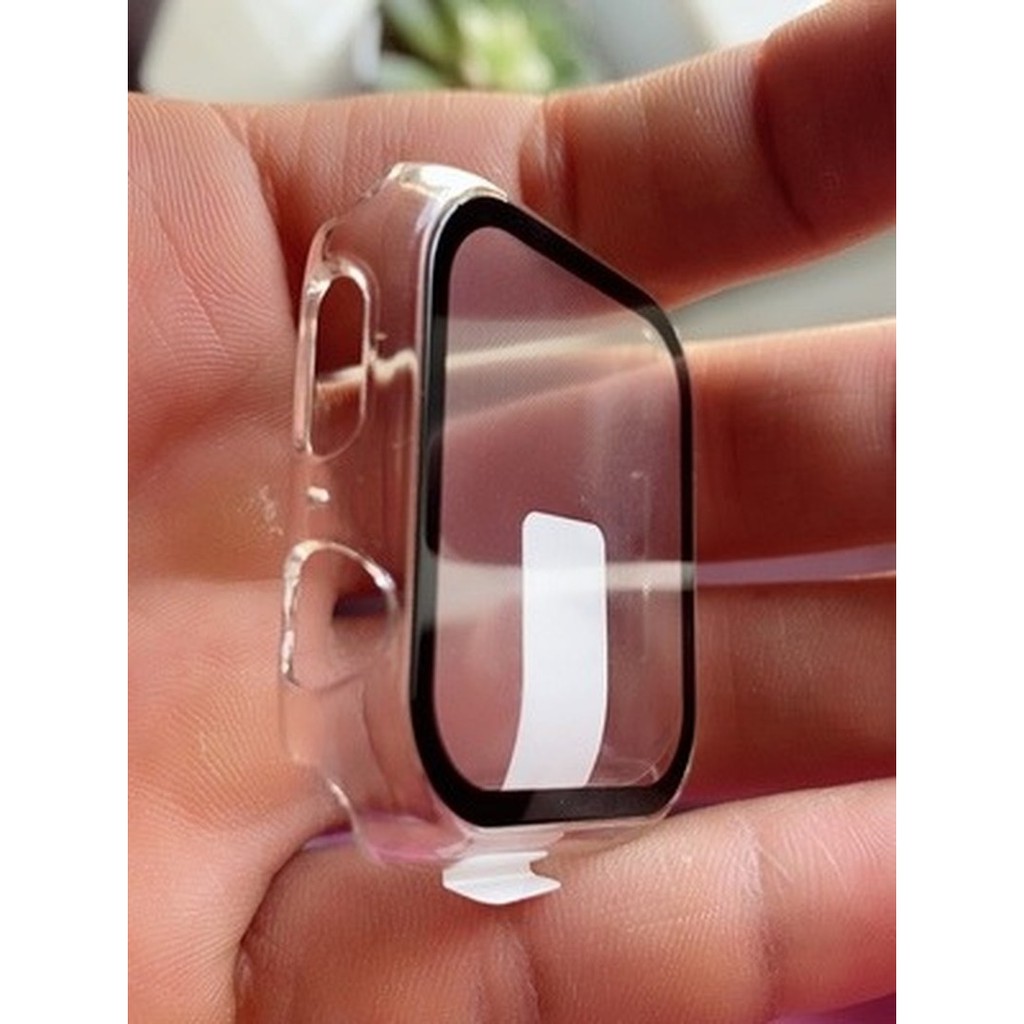 Ốp lưng khung PC cứng Apple Watch + kính cường lực 9H bảo vệ màn hình chống xước phù hợp với iWatch Serie 6 5 4 3 2 SE vỏ 38mm 40mm 42mm 44m