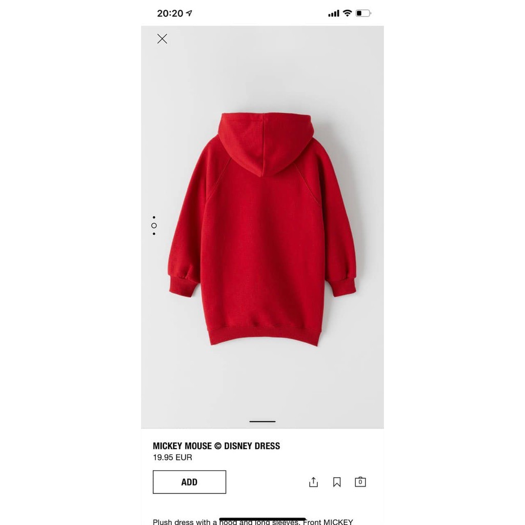 Áo hoodie ZARA đỏ có mũ dáng dài