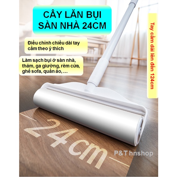 Cây Lăn Bụi 24Cm Cán Dài/ Lăn Quần Áo/ Lăn Thảm, Ga Giường, Ghế Sofa, Rèm Cửa