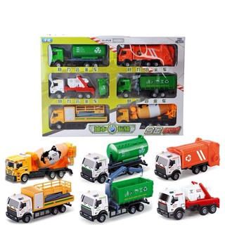 Bộ 6 xe trở rác và công trình bằng sắt chạy đà hàng cao cấp, do choi xe tro rac bang sat