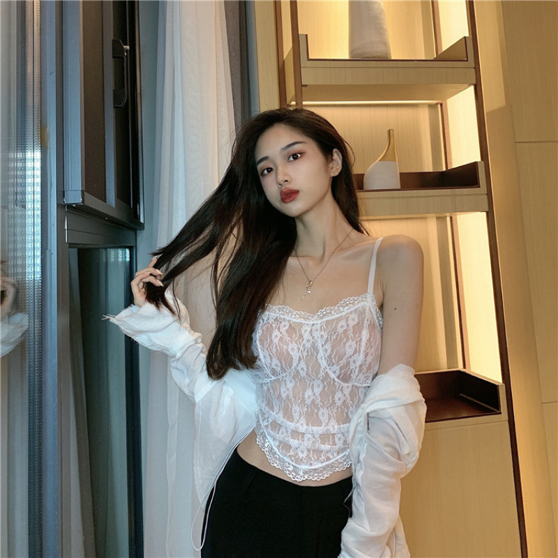 Áo Sát Nách Phối Ren Hoa Thiết Kế Quyến Rũ Hợp Thời Trang