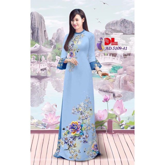 Vải Áo Dài Tằm Ý/ Lụa Nhật Hoa Khoe Sắc Thắm