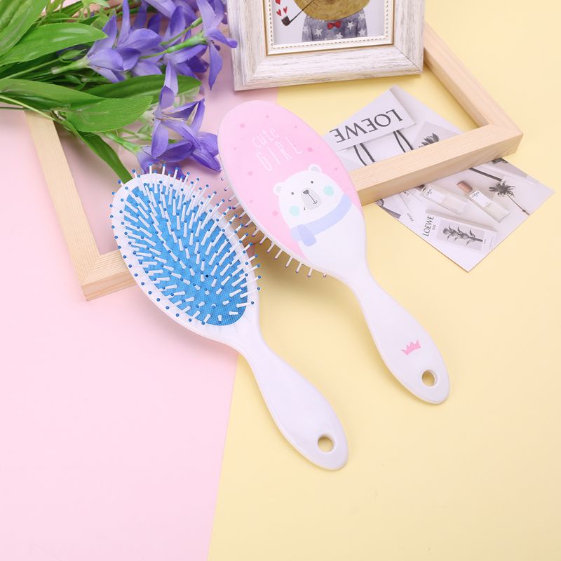 Lược Tròn Họa Tiết Hoạt Hình Dùng Chải Tóc Mát Xa Da Đầu