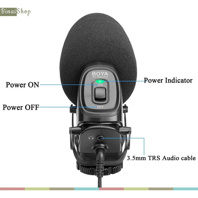 Micro shotgun cho máy ảnh, máy quay Boya BY-BM3030
