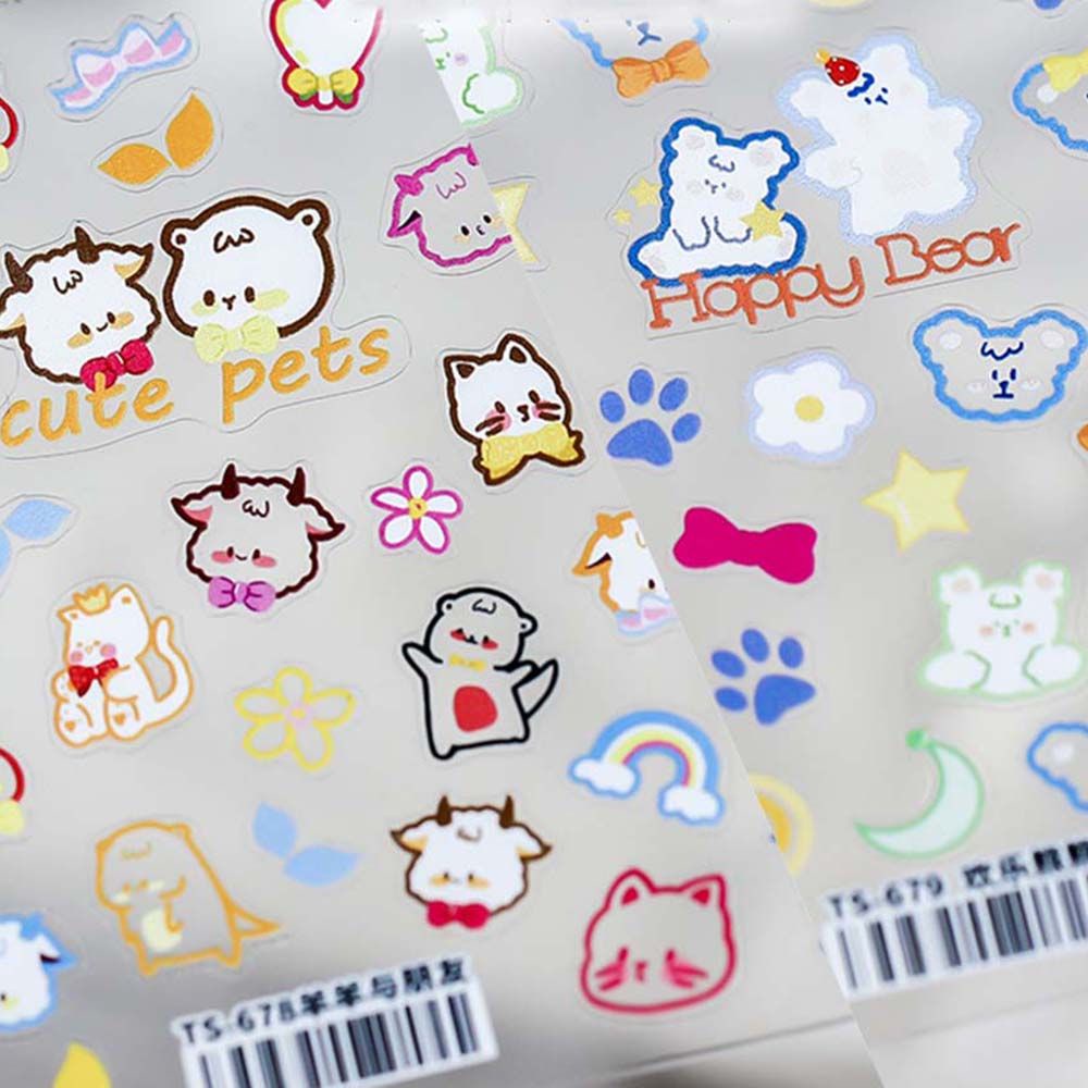 [Hàng mới về] Hình dán móng tay trang trí nghệ thuật siêu mỏng họa tiết hoạt hình đáng yêu phong cách Nhật Bản