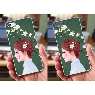 Ốp lưng iPhone 5 / 5S (dẻo viền trắng trong) - Hình Cô Gái Xinh