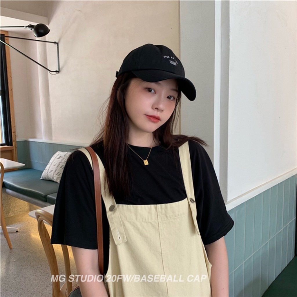 Mũ lưỡi trai MG STUDIO thêu chữ side by side 1990 thời trang