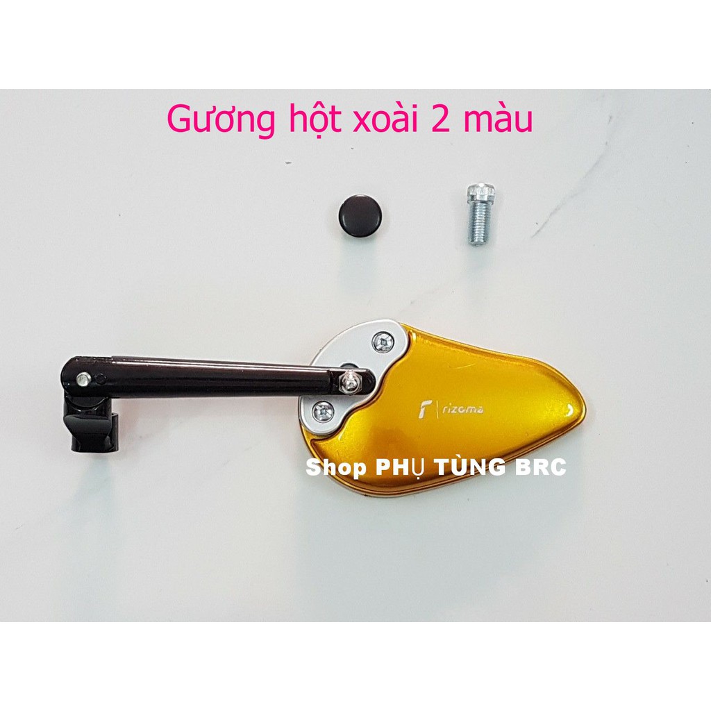 Gương chiếu hậu hột xoài 2 màu ( SL: 1 cái gương ren thuận 10 li gắn bên trái).