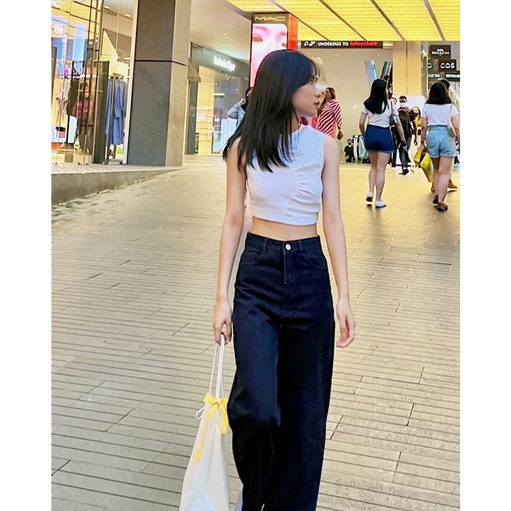 Áo croptop hở lưng Đen Clothing AC01