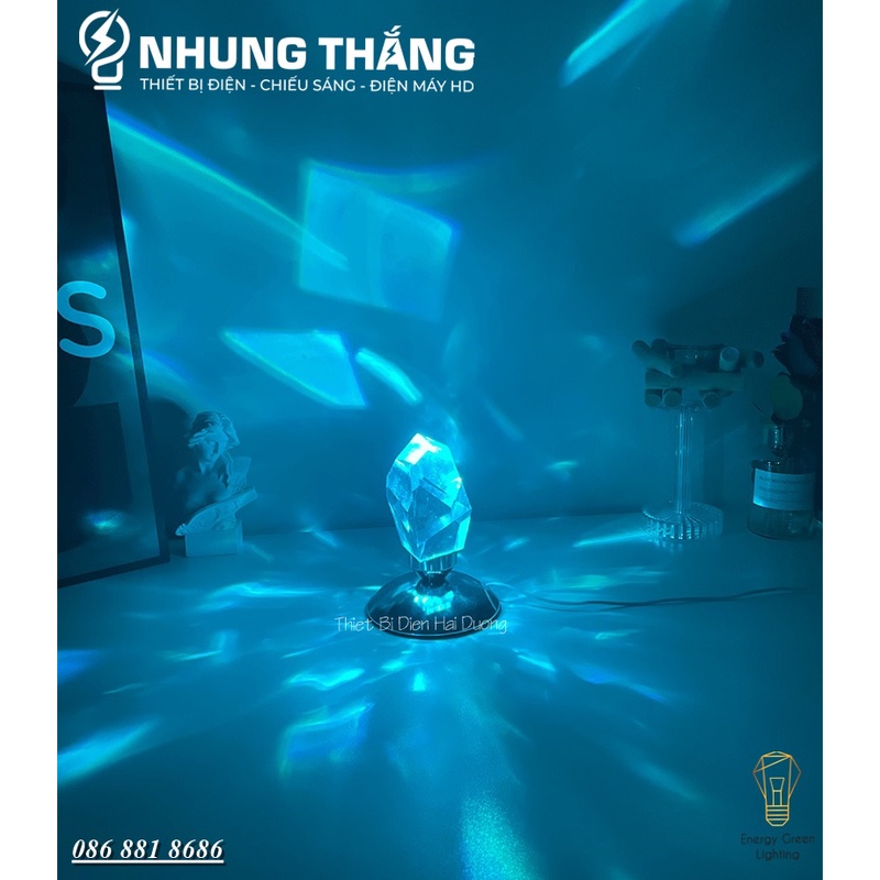 Đèn Bàn Pha Lê Cao Cấp DB-923 - Chuyển Đổi 16 Màu Sắc - Điều Khiển Từ Xa - Decor Trang Trí - Bảo Hành 1 Năm