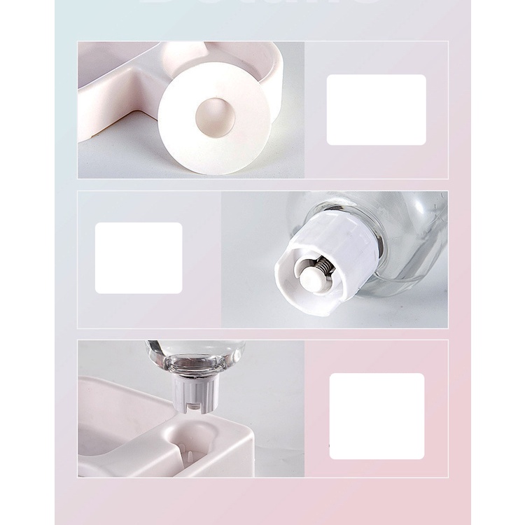 Bát đựng thức ăn chó mèo và bình uống nước tự động - bát ăn chó mèo thú cưng hình trái tim dễ thương để góc tường