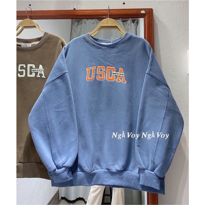 Áo sweater nỉ tay bồng USCA_Áo nỉ bông nam nữ 4 màu cá tính | BigBuy360 - bigbuy360.vn