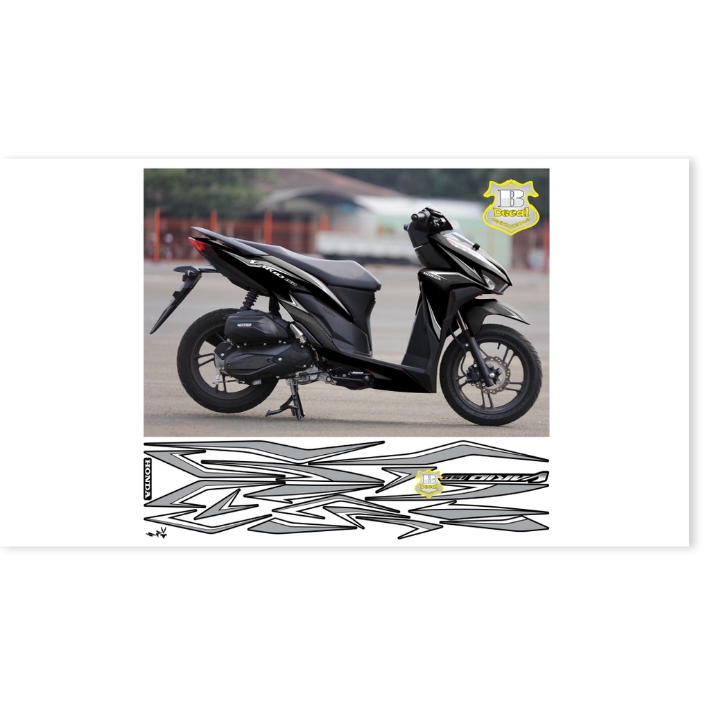 ( Quí khách vui lòng mang ra tiệm cho thợ dán ) Tem vario 150 đen nhiều màu