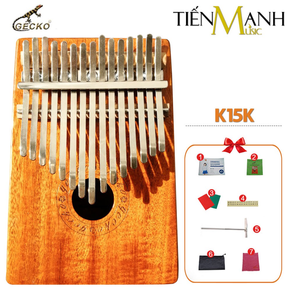 [Rẻ vô địch] Đàn Kalimba Gecko K15K 15 Phím Gỗ Koa (Cam kết 100% Chính hãng nhập khẩu bởi Tiến Mạnh Music)