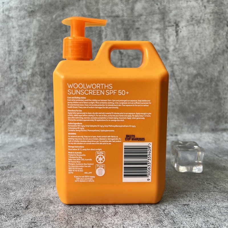 [ Mới 2022 ] Kem Chống Nắng Woolworths Sunscreen Everyday Lotion SPF 50+  100ml/500ml/1L